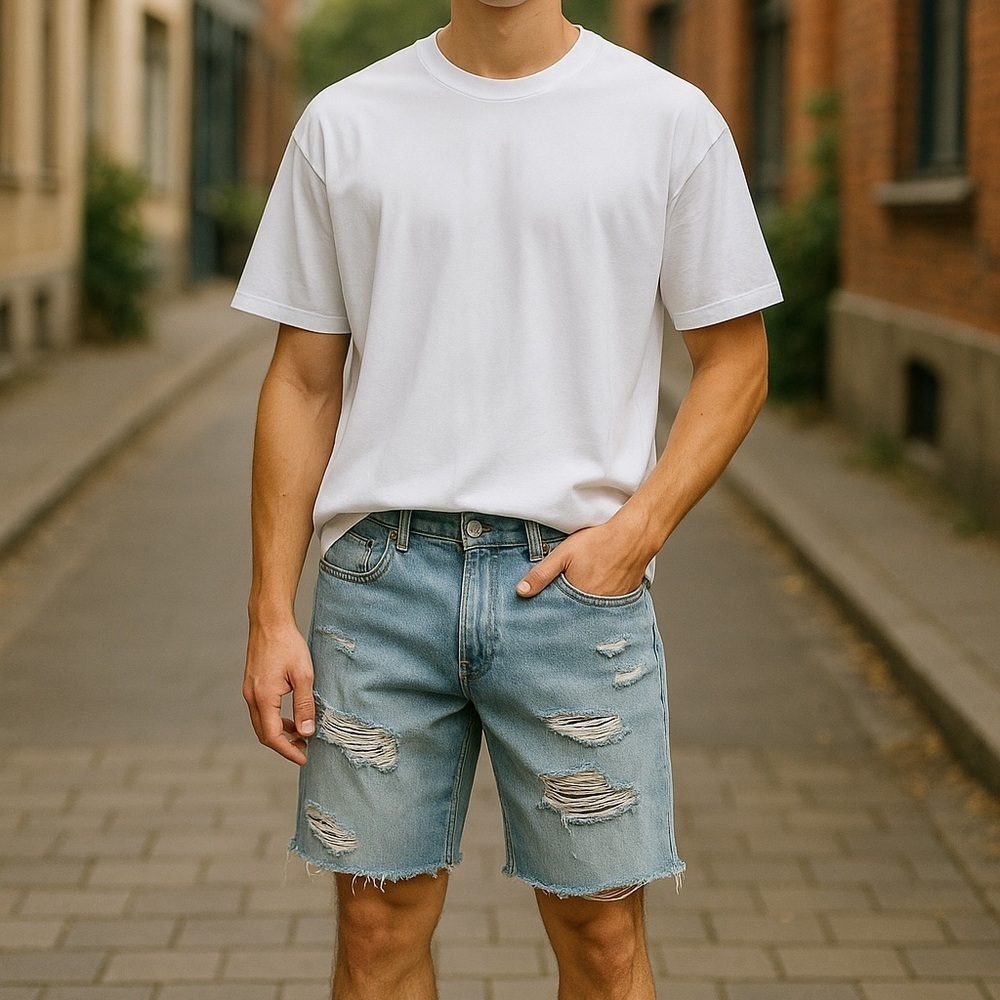 PacSun Blue skinny Shorts - Picture 6 of 6
